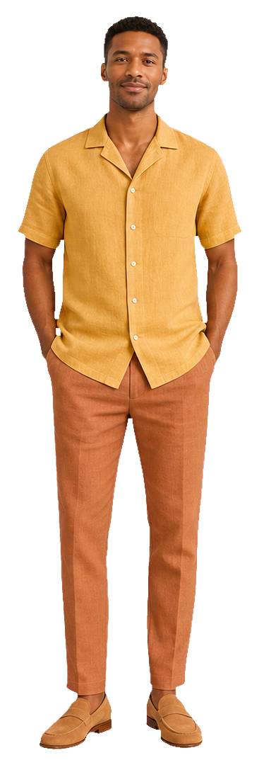 A warm-toned outfit example recommended for this person